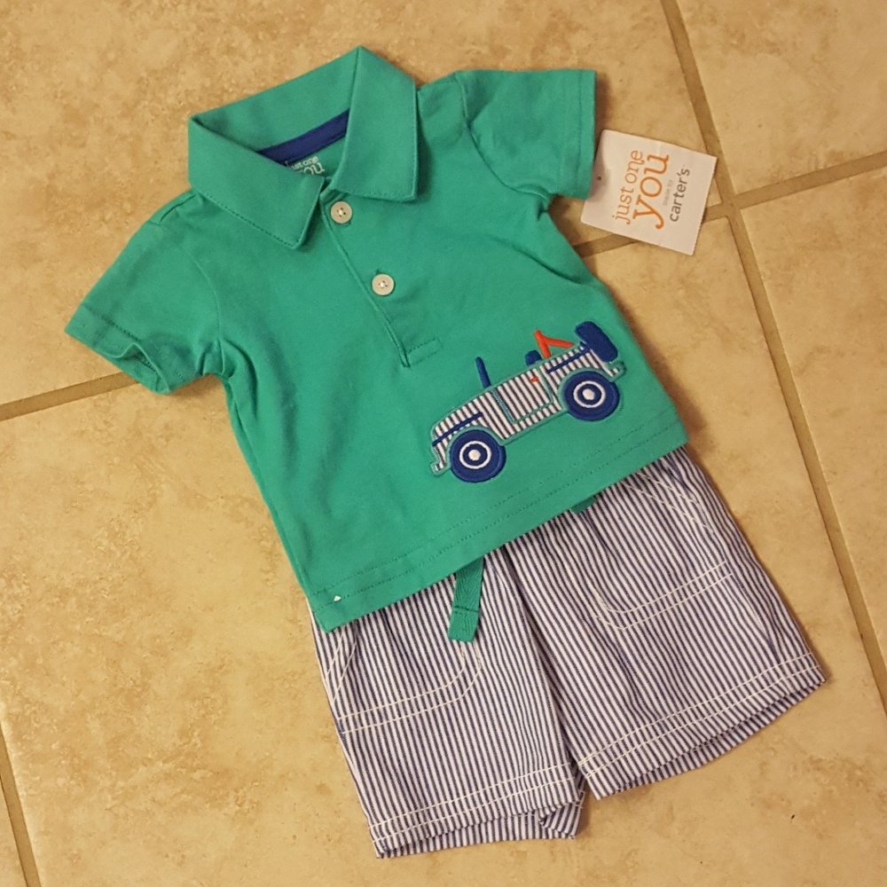 Carters Newborn Polo Shirt/Shirt Set